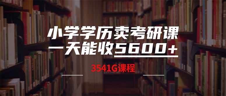 (14561期)小学学历卖考研课程,一天收5600(附3580G考研合集)-大可网创
