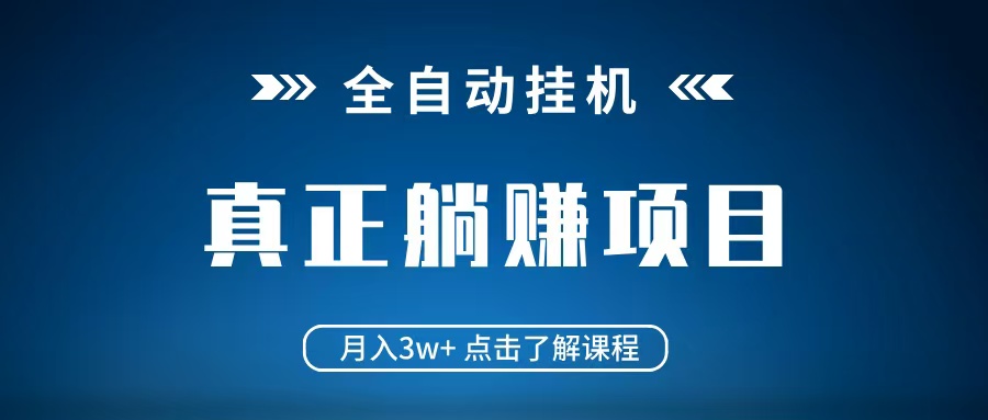 全自动挂机项目 月入3w+ 真正躺平项目 不吃电脑配置 当天见收益-大可网创