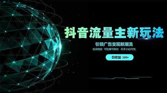 (14204期)抖音流量主新玩法 2025新风口 引领广告变现新潮流 单日500+ 手把手…-大可网创