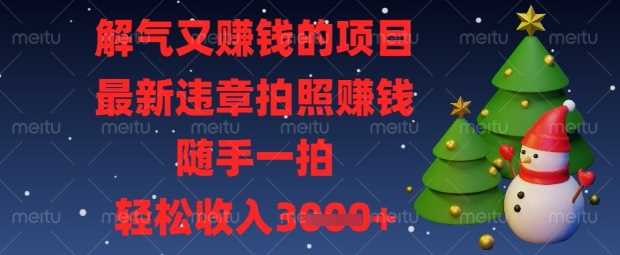 解气又挣钱的项目,最新违章拍照挣钱,随手一拍,轻松收入数张【揭秘】-大可网创