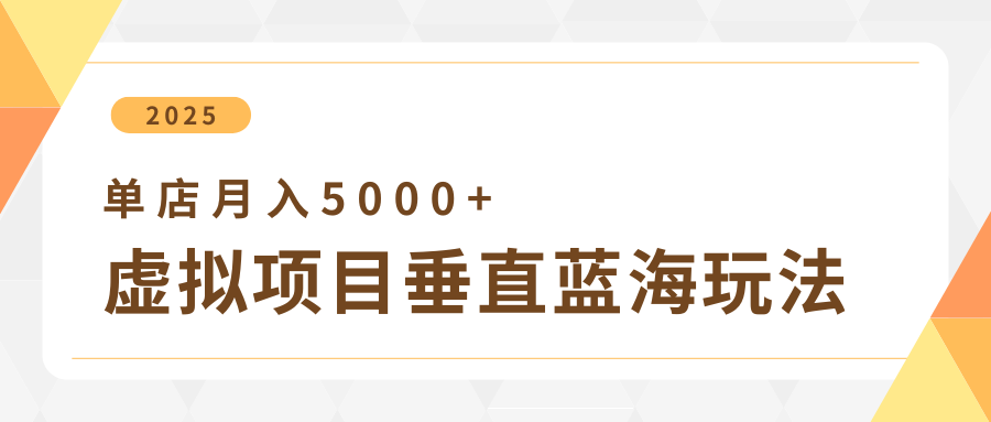4月虚拟项目垂直玩法,冷门爆品+垂直蓝海,单店月入5000+-大可网创