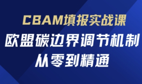 CBAM填报实战课,欧盟碳边界调节机制,从零到精通-大可网创