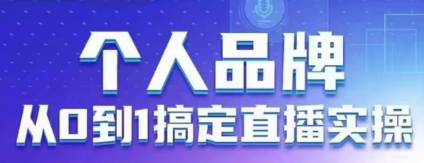 个人品牌:从0到1搞定直播实操,用直播为你的个人品牌赋能,六大实操板块,放大个人影响力-大可网创