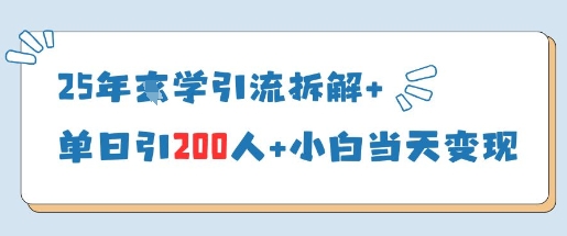 25年国学引流拆解+单日引200人+小白当天就能变现-大可网创