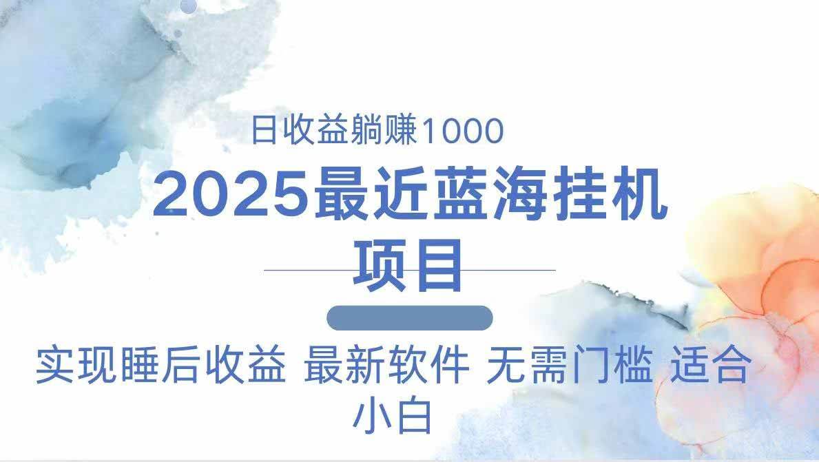 (14488期)2025最新挂机躺赚项目 一台电脑轻松日入500-大可网创