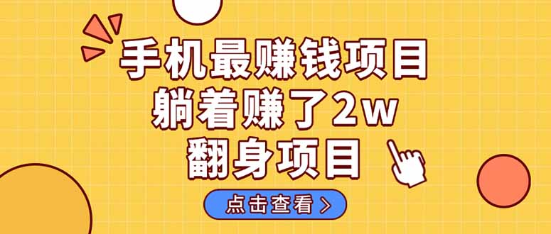 (14539期)暴利项目,手机一键代发视频被动收入1000+,零成本做老板长期管道收益!-大可网创
