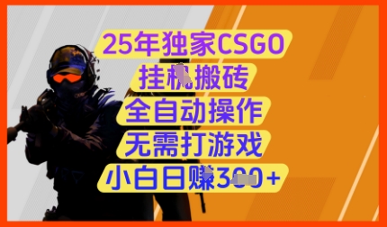 25年独家CSGO挂G搬砖,全自动操作,无需打游戏,小白日入3张+【揭秘】-大可网创