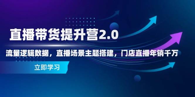(14694期)直播带货提升营2.0:流量逻辑数据,直播场景主题搭建,门店直播年销千万-大可网创