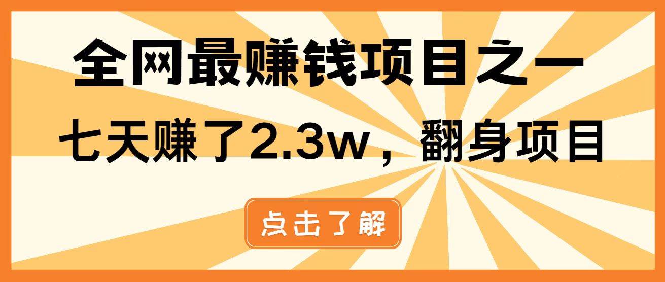 (14723期)暴利项目,每天被动收益1500+,长期管道收益!0成本自己做老板!-大可网创