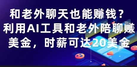 和老外聊天也能挣钱?利用AI工具和老外陪聊挣美金,时薪可达20刀-大可网创