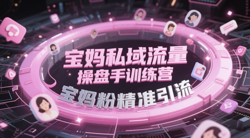 宝妈私域流量操盘手训练营,宝妈粉精准引流-大可网创
