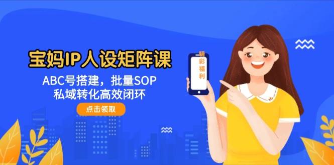 宝妈IP人设矩阵课:ABC号搭建,批量SOP,私域转化高效闭环-大可网创