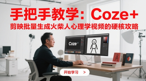 手把手教学:Coze + 剪映批量生成火柴人心理学视频的硬核攻略