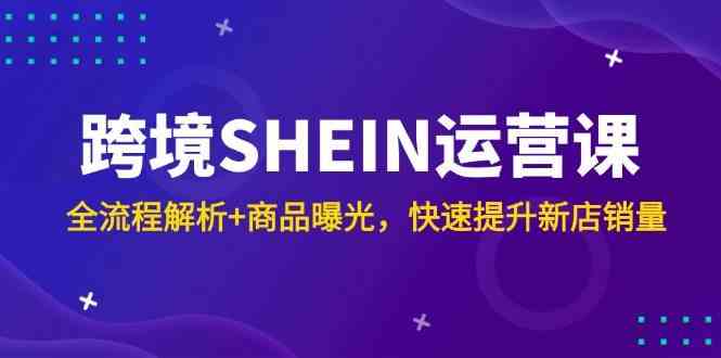 跨境SHEIN运营课,全流程解析+商品曝光,快速提升新店销量-大可网创