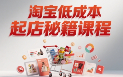 淘宝低成本起店系统课,助你快速起店,实现弯道超车-大可网创