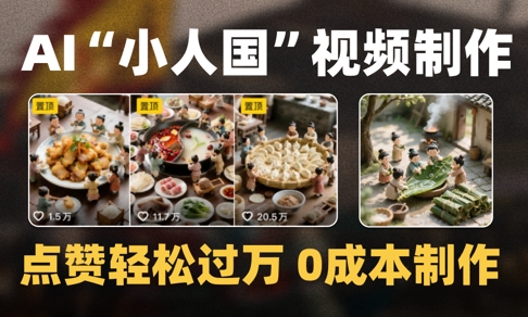 爆款1000W+播放微缩景观迷你小人国AI视频0成本制作全流程教学-大可网创