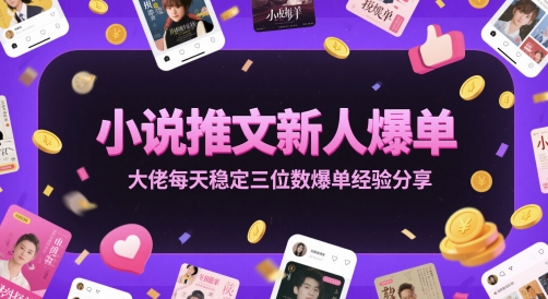 小说推文新人爆单大佬每天稳定三位数爆单经验分享-大可网创
