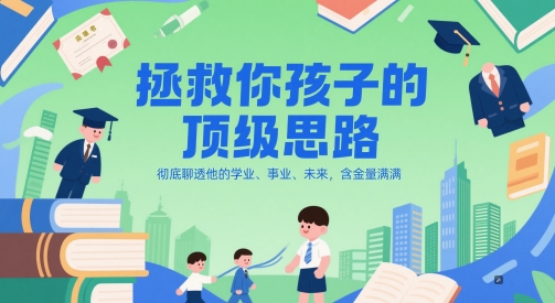 付费文章:拯救你孩子的顶级思路,彻底聊透他的学业、事业、未来,含金量满满-大可网创