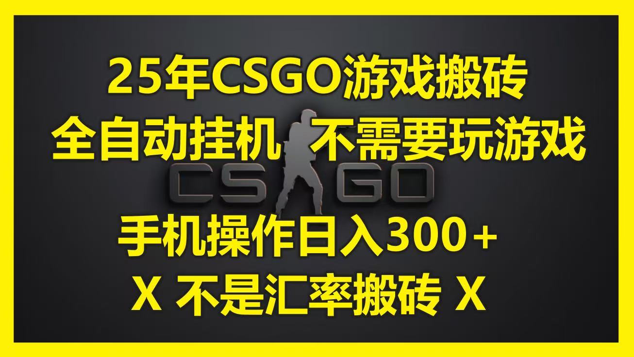 25年CSGO游戏搬砖,全自动挂机,不需要玩游戏,手机操作日入300+。(不是汇率搬砖)-大可网创