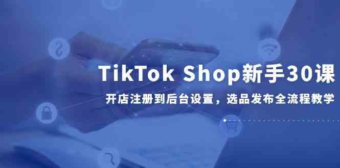 TikTok Shop新手30课,开店注册到后台设置,选品发布全流程教学-大可网创