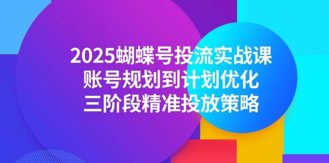 (14987期)2025蝴蝶号投流实战课,账号规划到计划优化,三阶段精准投放策略-大可网创