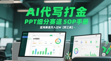 AI代写打金,PPT细分赛道SOP手册,蓝海赛道月入过W【附工具】-大可网创