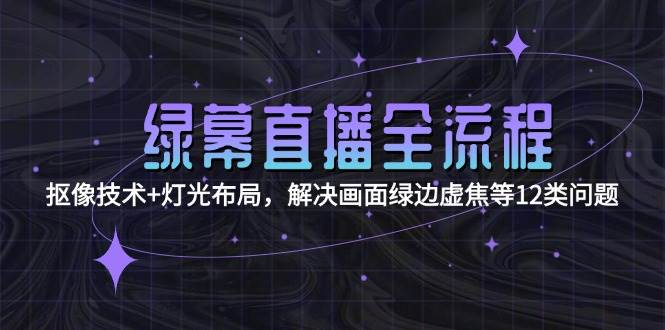 (15044期)绿幕直播全流程:抠像技术+灯光布局,解决画面绿边虚焦等12类问题-大可网创