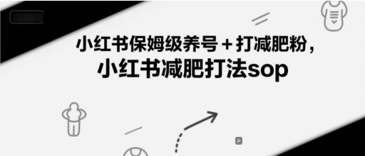 小红书保姆级养号+打减肥粉,小红书减肥打法sop-大可网创