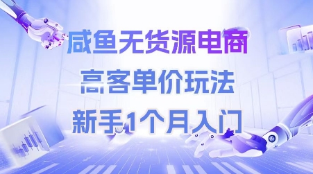 咸鱼无货源电商,高客单价玩法,新手1个月入门-大可网创