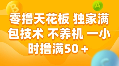 零撸天花板,独家满包技术,不用养机,一小时撸满50+,收益稳定【揭秘】-大可网创