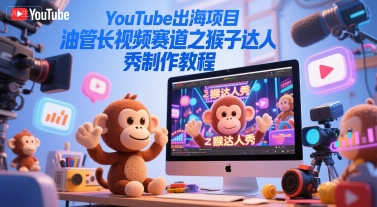 YouTube出海项目,油管长视频赛道之猴子达人秀制作教程-大可网创