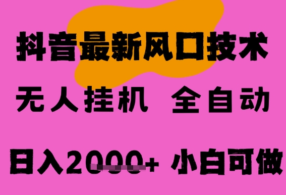 最新抖音无人直播挂G掘金,纯暴力项目,小白可玩,长期稳定,全自动运行日入2k+,可批量操作【揭秘】-大可网创