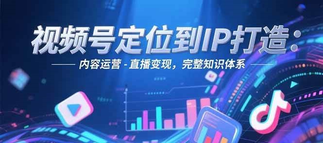 视频号定位到IP打造:账号搭建-内容运营-直播变现,完整知识体系-大可网创