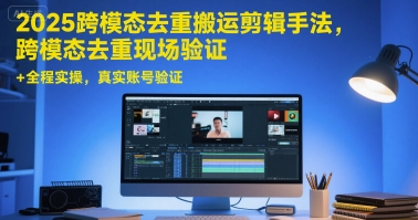2025跨模态去重搬运剪辑手法,跨模态去重现场验证 +全程实操,真实账号验证-大可网创