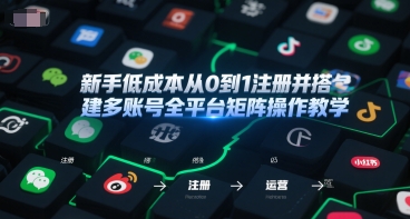 新手低成本从0到1注册并搭建多账号全平台矩阵操作教学,手机号-邮箱-IP-工具-大可网创