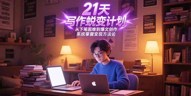 (15204期)21天写作蜕变计划,从下笔困难到爆文创作,系统掌握变现方法论-大可网创