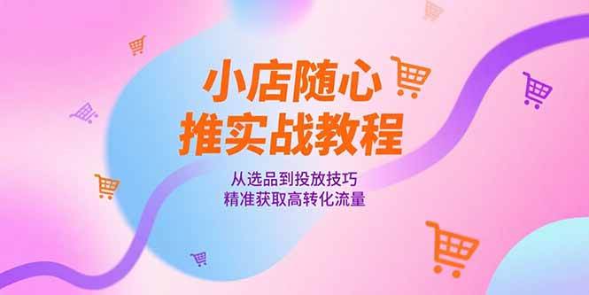 (15205期)小店随心推实战教程,从选品到投放技巧,精准获取高转化流量-大可网创