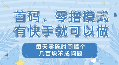 首码零撸项目,有快手就可以做,每天业务时间搞个几张不是问题【揭秘】-大可网创