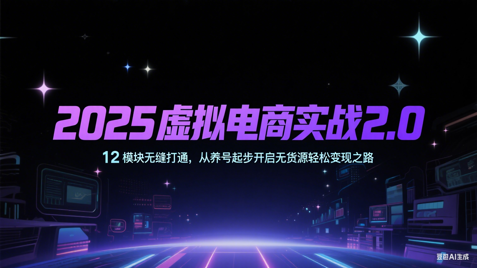 2025虚拟电商实战2.0,12模块无缝打通,从养号起步开启无货源轻松变现之路-大可网创