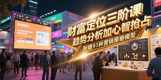 (15219期)财富定位三阶课,趋势分析加心智抢占,附赠91种营销策略模型-大可网创