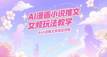AI漫画小说推文女频玩法教学,AI小说推文变现全流程-大可网创