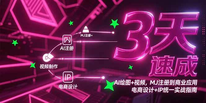 (15245期)3天速成AI绘图+视频,MJ注册到商业应用,电商设计+IP统一实战指南-大可网创
