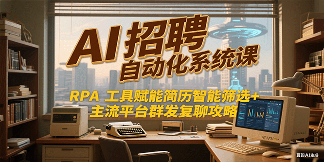 AI招聘自动化系统课,RPA工具赋能简历智能筛选+主流平台群发复聊全攻略-大可网创