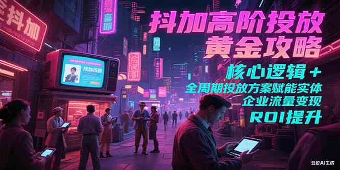 抖加高阶投放黄金攻略:核心逻辑全周期投放方案赋能实体企业流量变现 ROI 提升-大可网创
