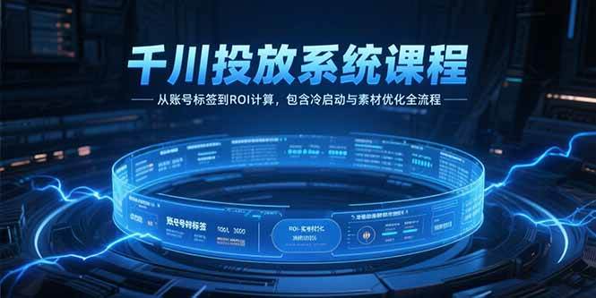 (15263期)千川投放系统课程,从账号标签到ROI计算,包含冷启动与素材优化全流程-大可网创