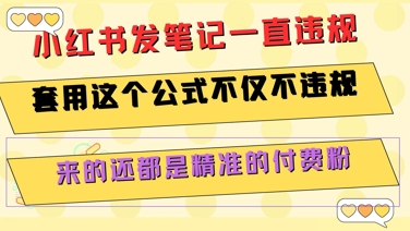 小红书发笔记一直违规,套用这个公式不仅不违规,来的还都是精准的付费粉-大可网创