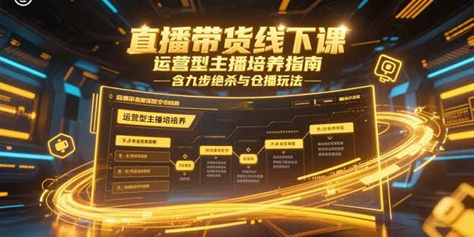 (15281期)直播带货线下课,运营型主播培养指南,含九步绝杀与仓播玩法-大可网创