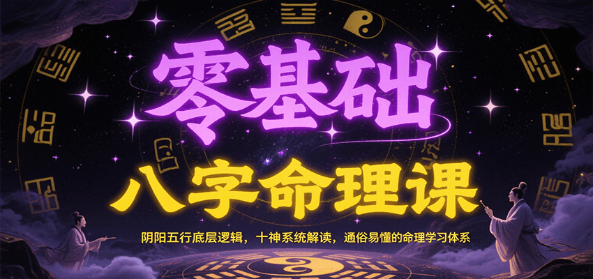 零基础八字命理课:阴阳五行底层逻辑,十神系统解读,通俗易懂的命理学习体系-大可网创