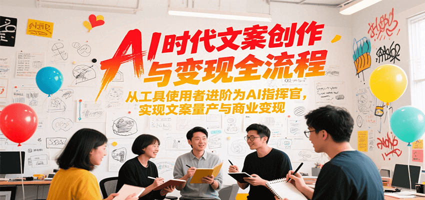 AI时代文案创作与变现全流程,从工具使用者进阶为AI指挥官,实现文案量产与商业变现-大可网创