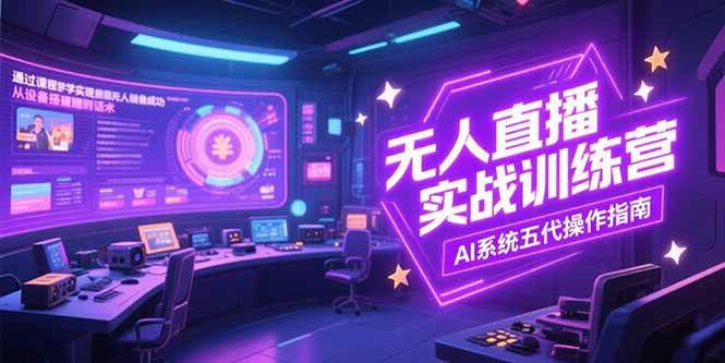 (15315期)无人直播实操训练营,从设备搭建到话术,AI系统五代操作指南(7月更新)-大可网创